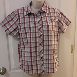 Columbia PFG Plaid Short Sleeve Button Down